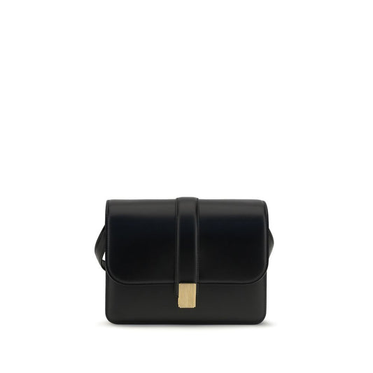 Black Bos Taurus Calf Leather Shoulder Bag