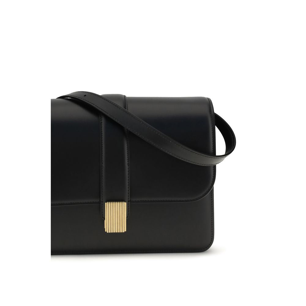 Schwarze Bos Taurus Kalbsleder Schultertasche