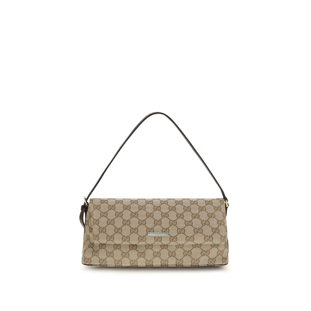 Brown fabric handbag