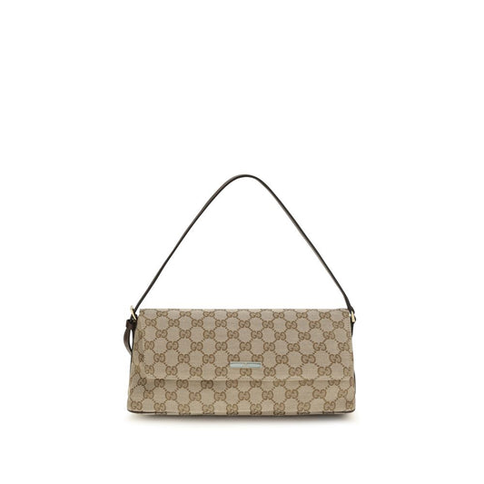 Brown fabric handbag