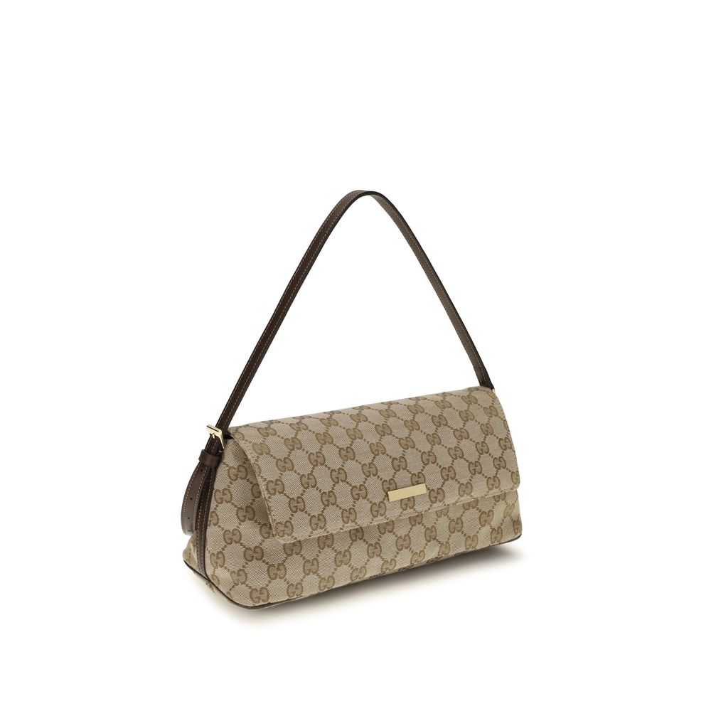 Brown fabric handbag