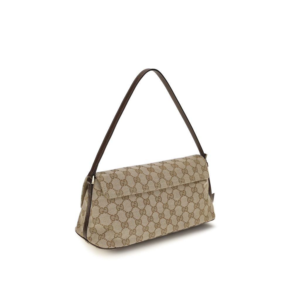 Brown fabric handbag