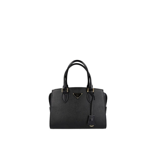 Black calf leather handbag