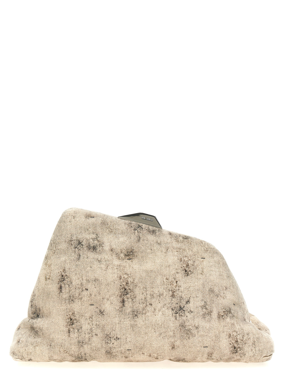 Grey leather clutch