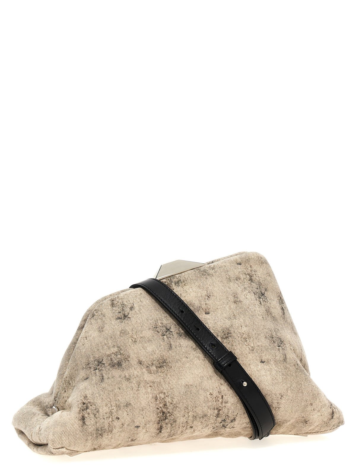 Grey leather clutch