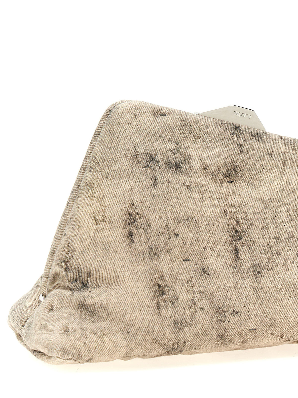 Grey leather clutch