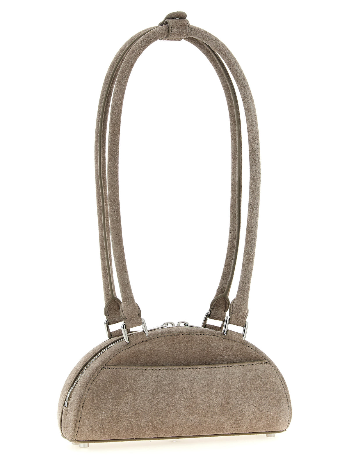 Graue Lammleder-Schultertasche