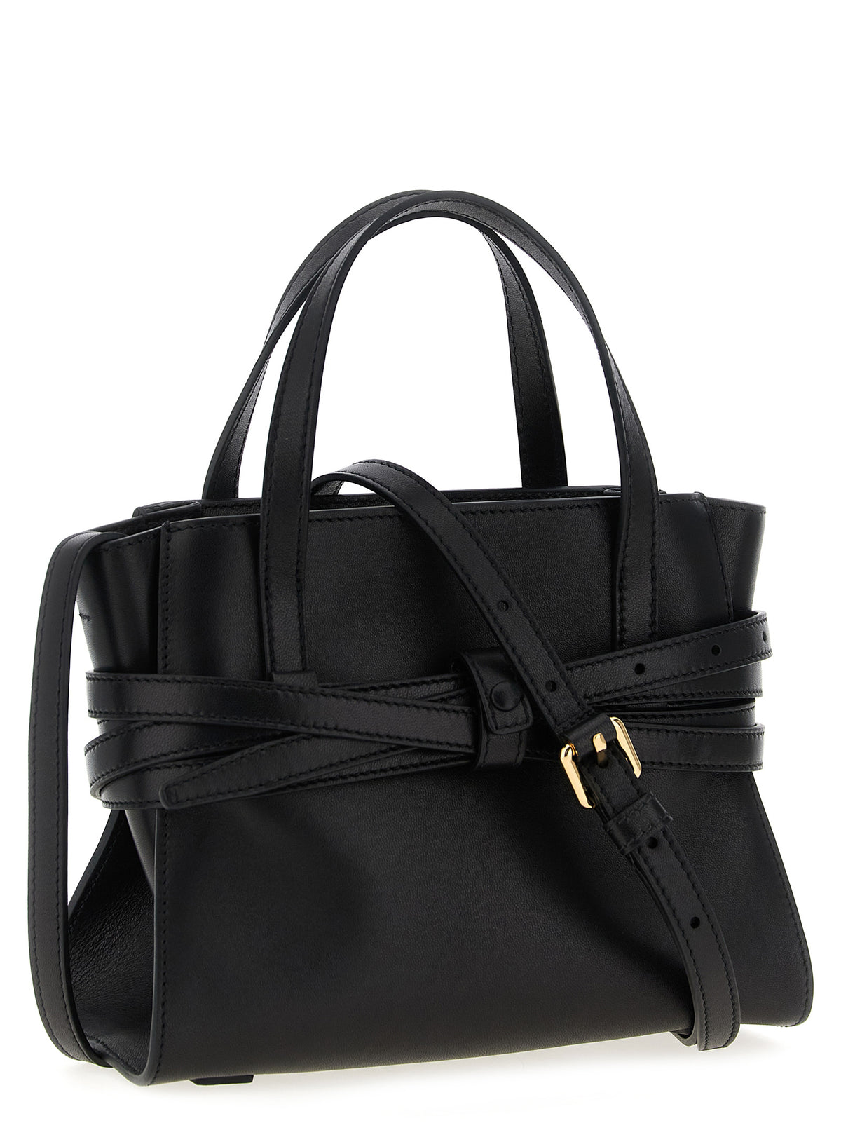 Schwarze Handtasche aus Polyester