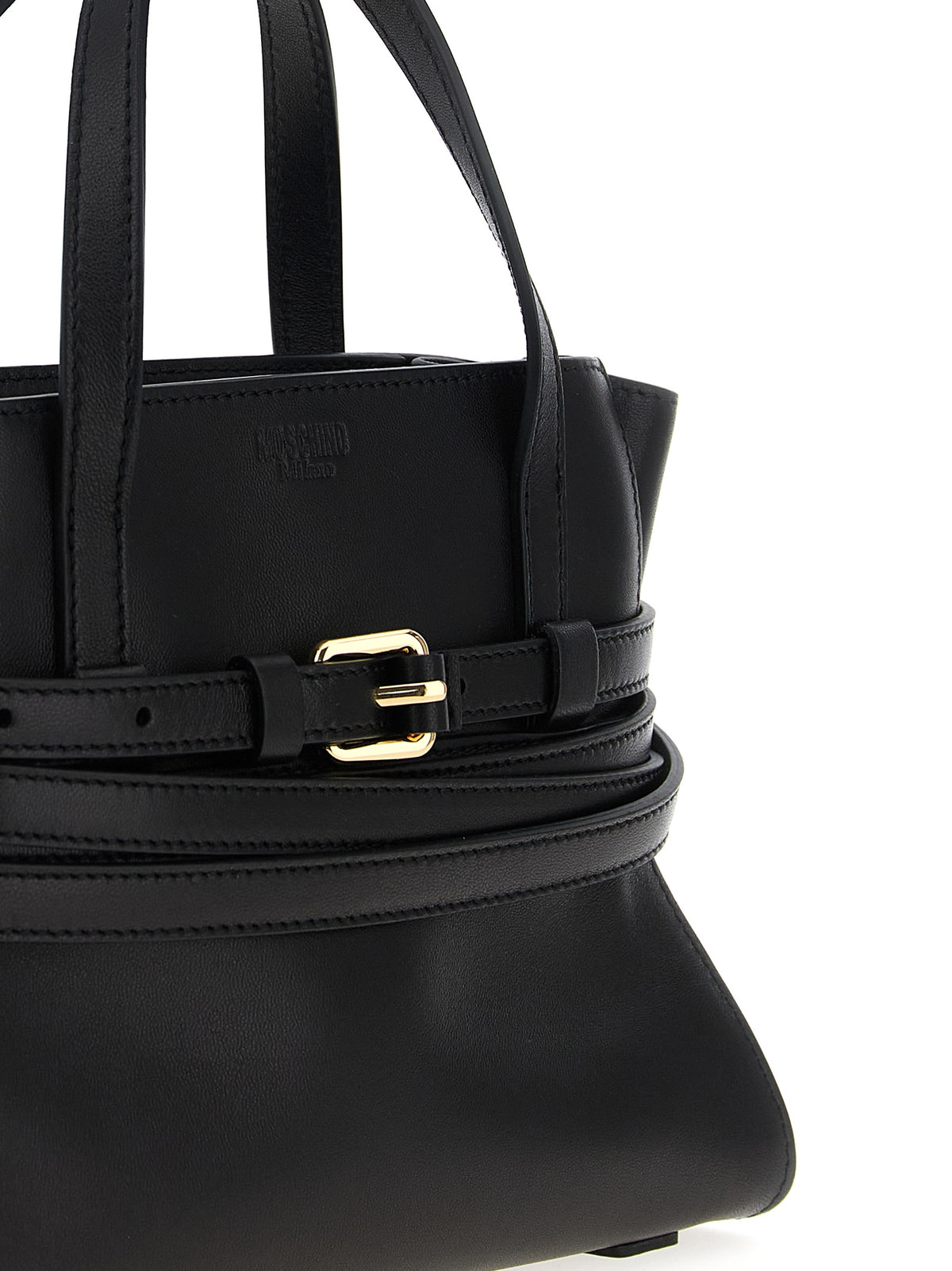 Schwarze Handtasche aus Polyester