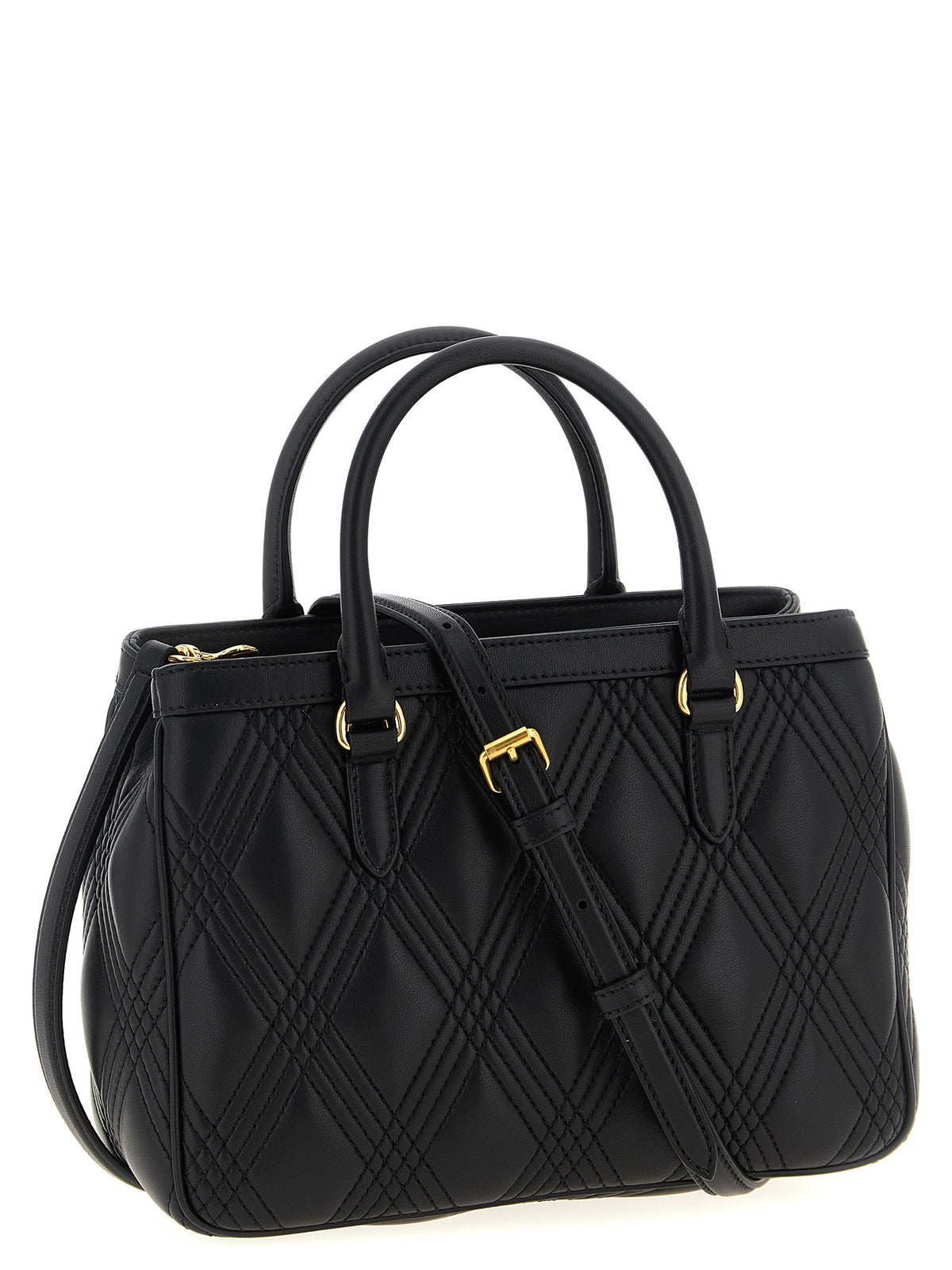 Schwarze Lammleder-Schultertasche