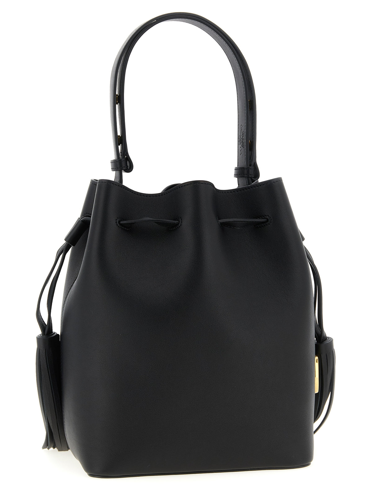 Schwarze Kalbsleder-Schultertasche