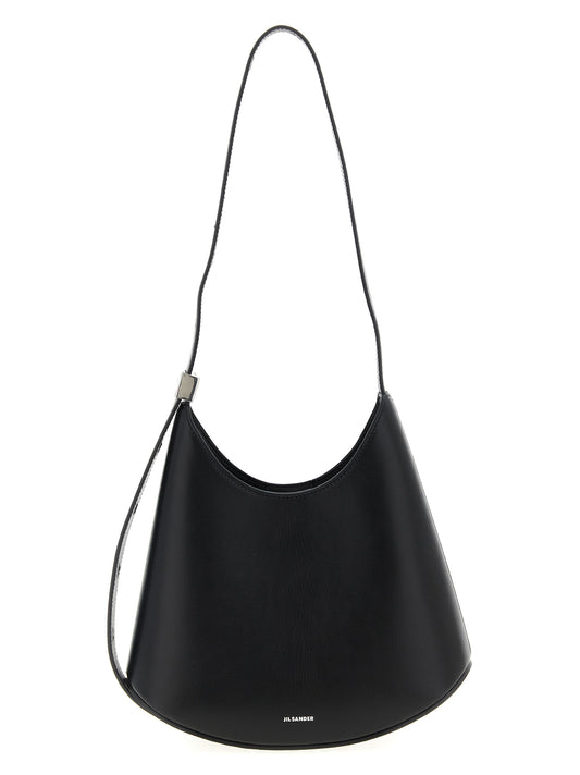Schwarze Schultertasche aus Rindsleder