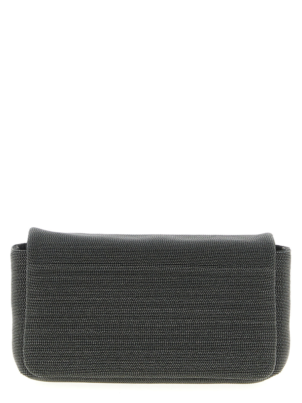 Schwarze Leder-Clutch