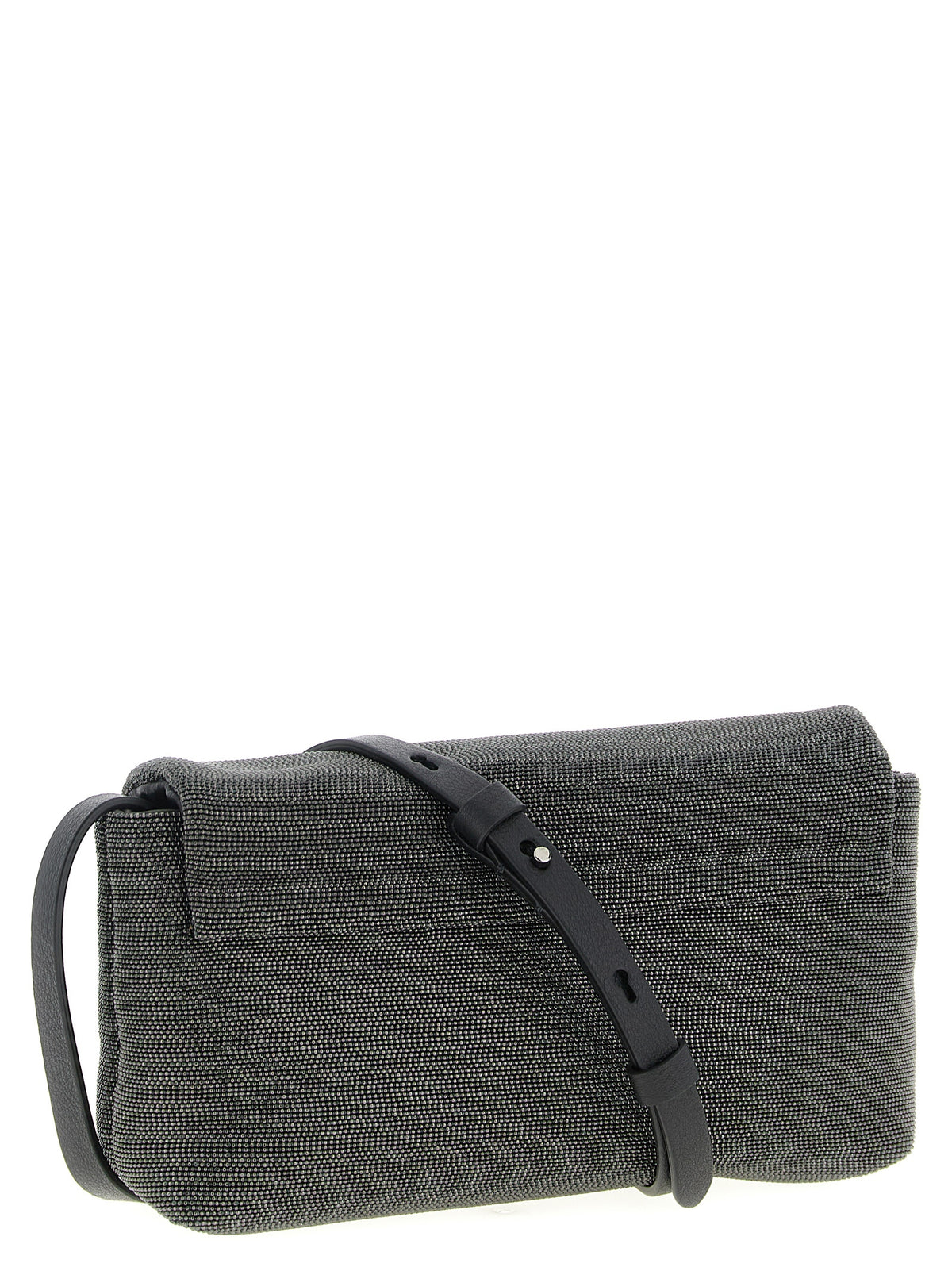 Schwarze Leder-Clutch