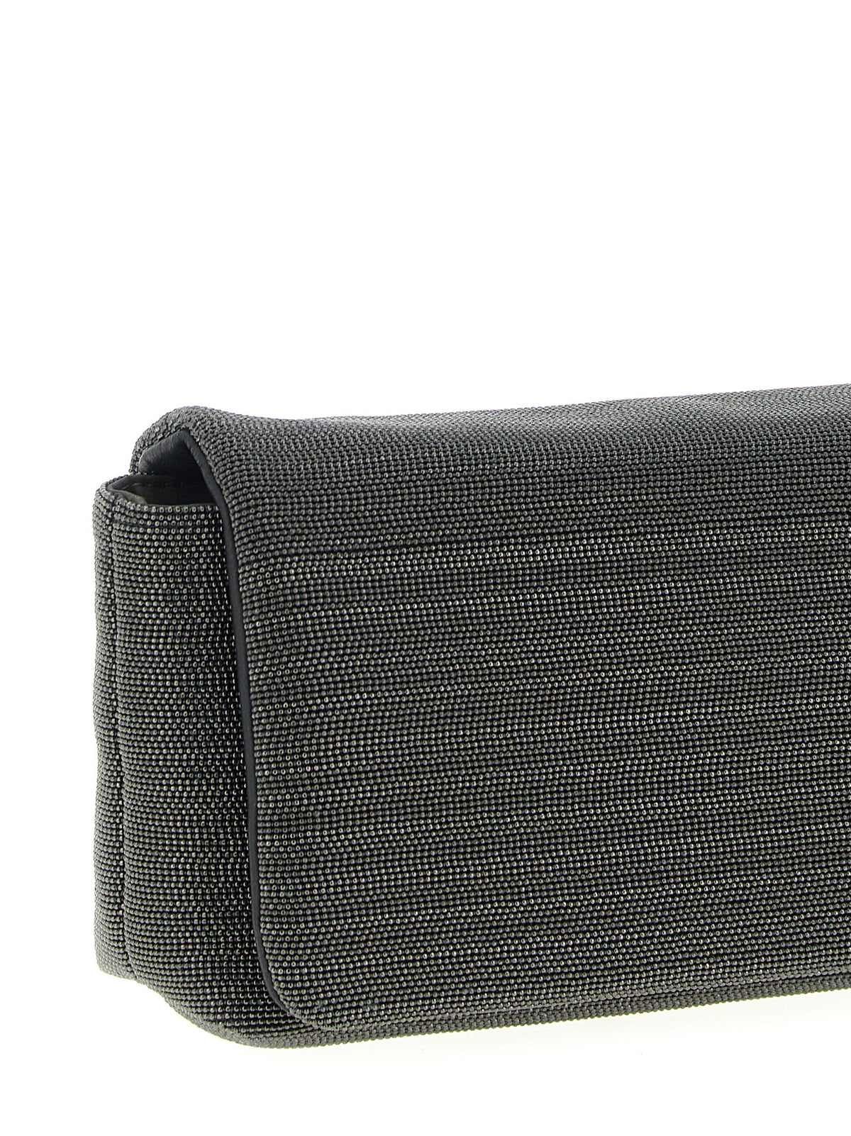 Schwarze Leder-Clutch