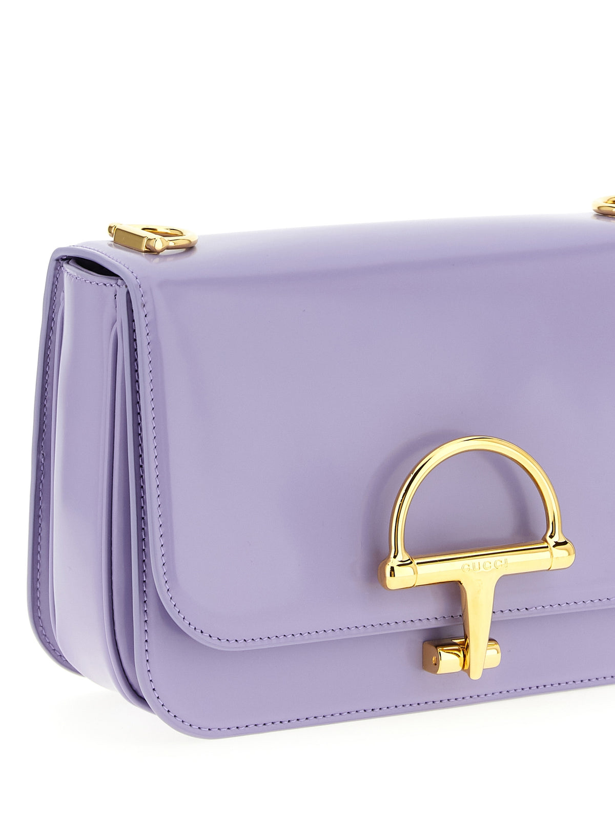 Schultertasche aus violettem Kalbsleder