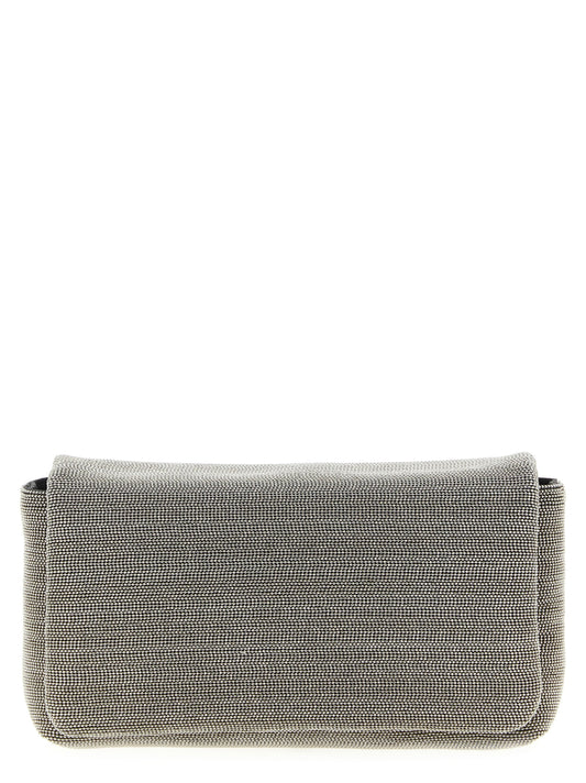 Silver leather clutch