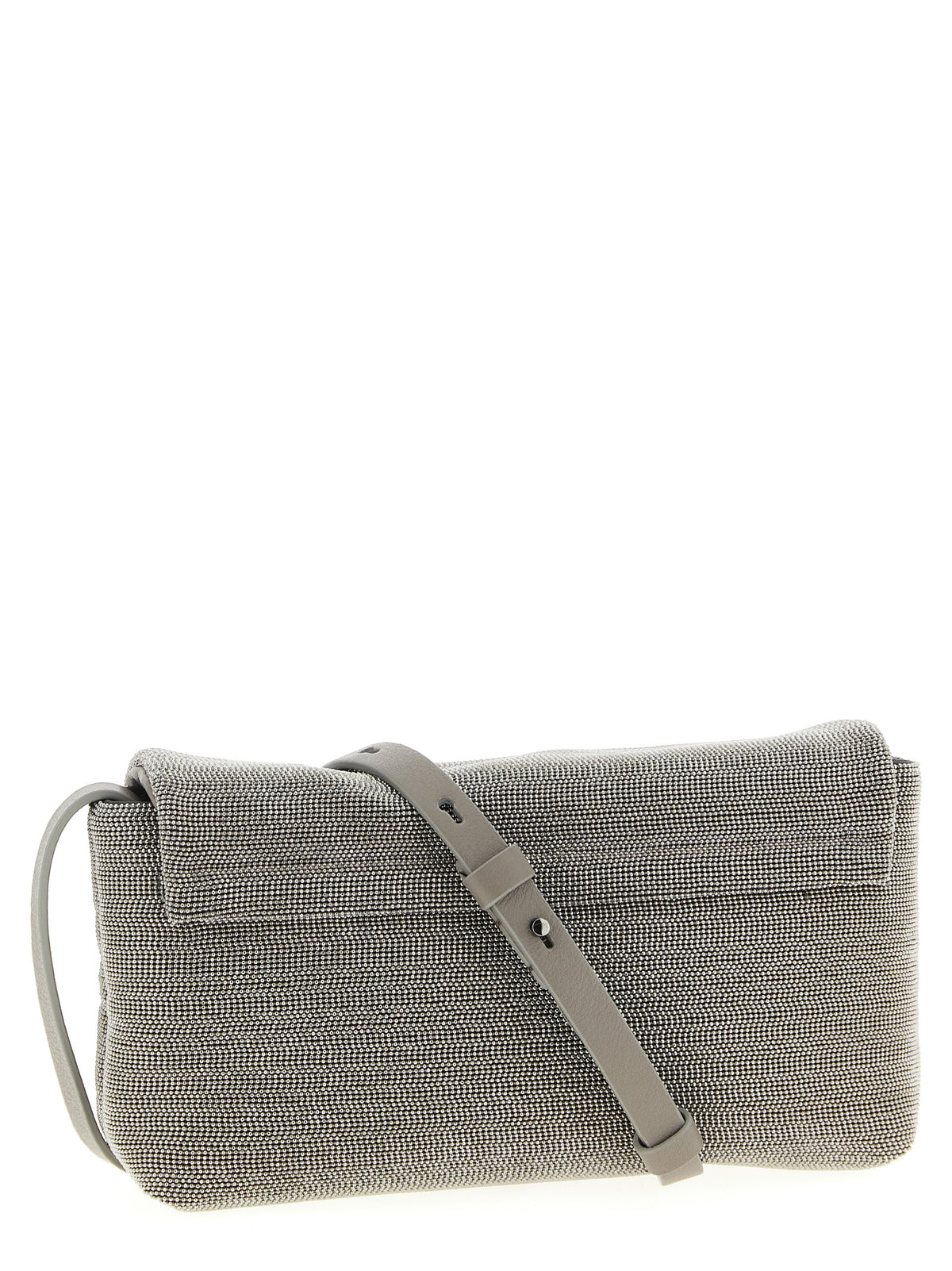 Clutch aus Leder in Silber