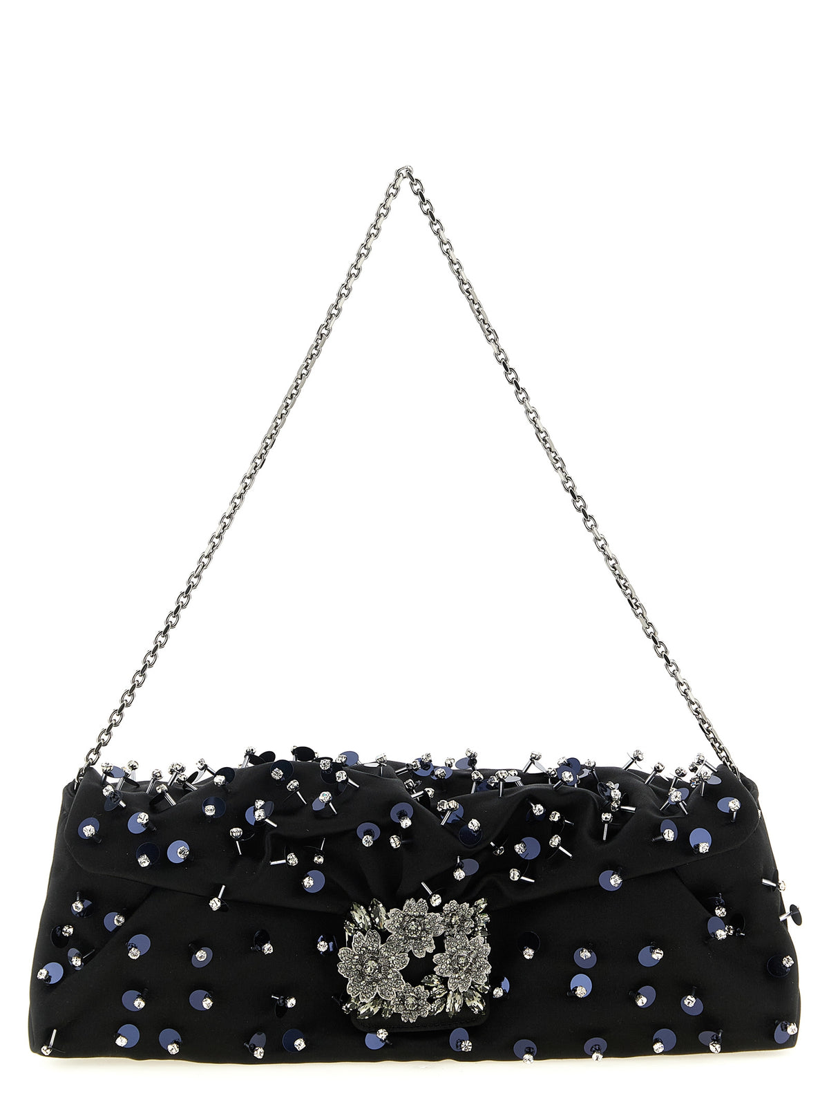 Schwarze Clutch aus Viskose