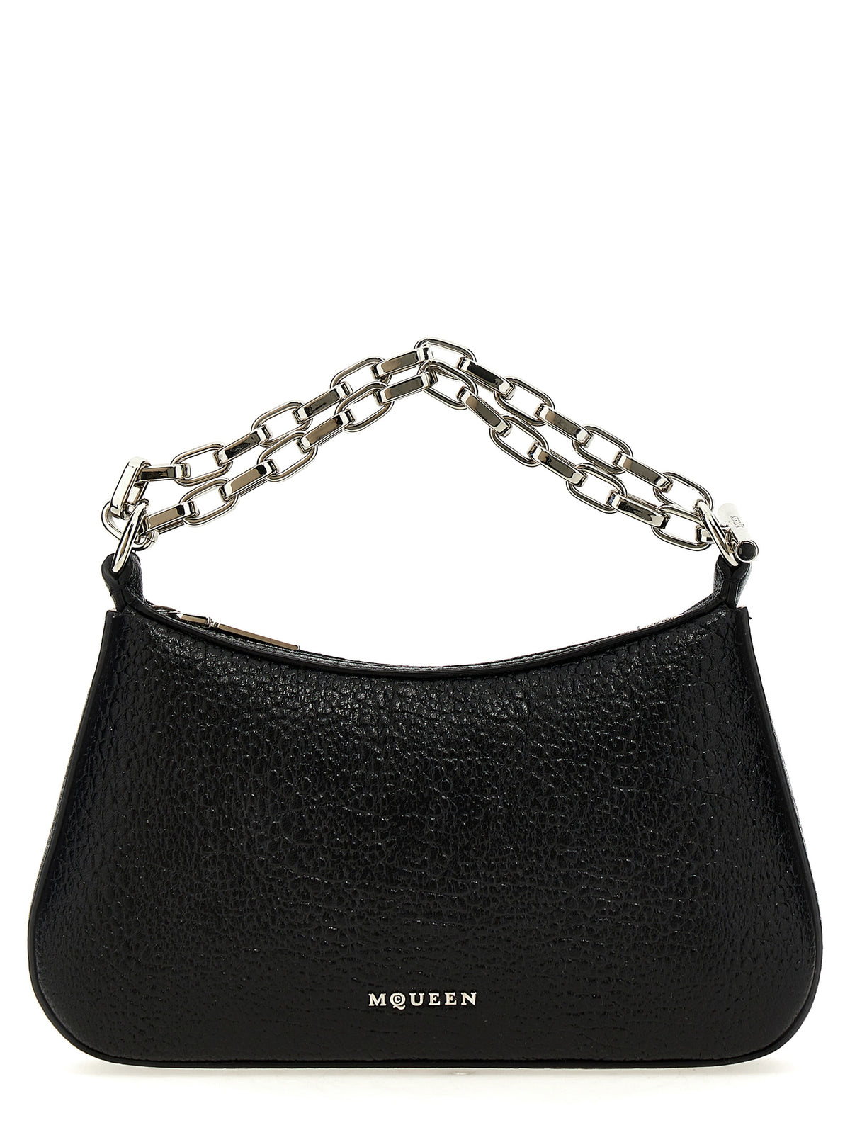 Schwarze Lammleder-Schultertasche