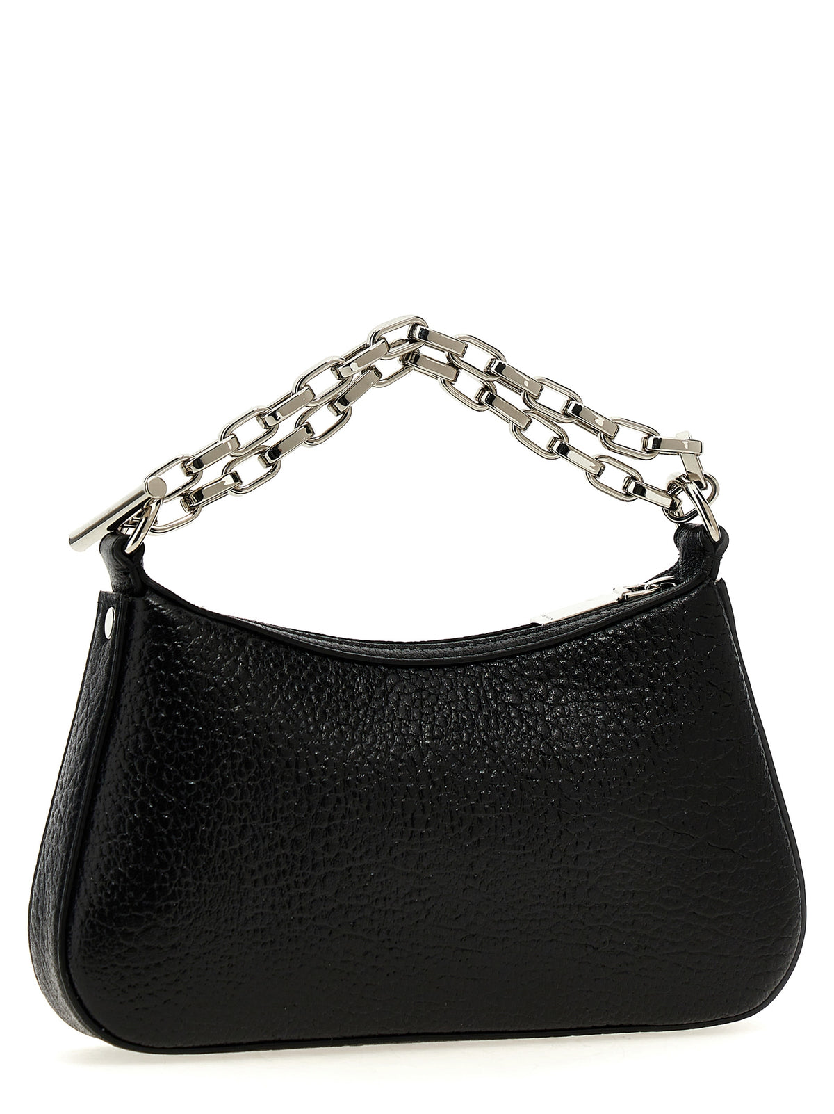 Schwarze Lammleder-Schultertasche
