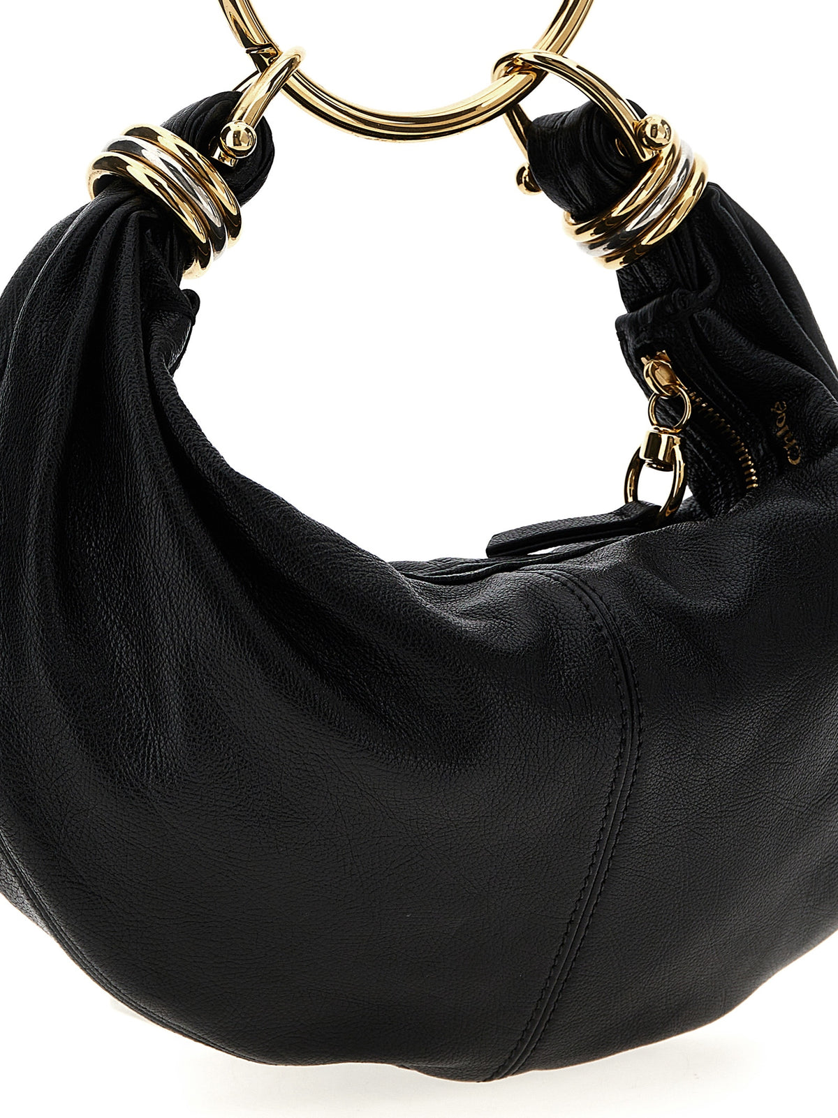 Schwarze Kalbsleder-Handtasche
