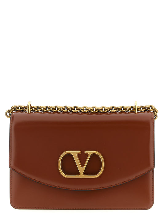 Braunes Kalbsleder Damen Crossbody Tasche