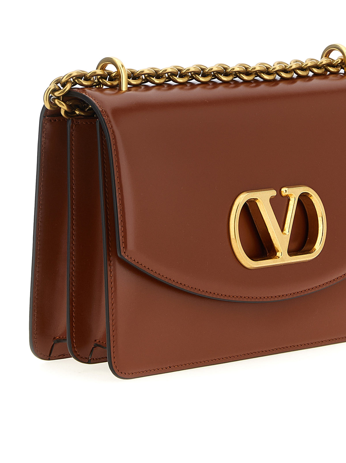 Braunes Kalbsleder Damen Crossbody Tasche