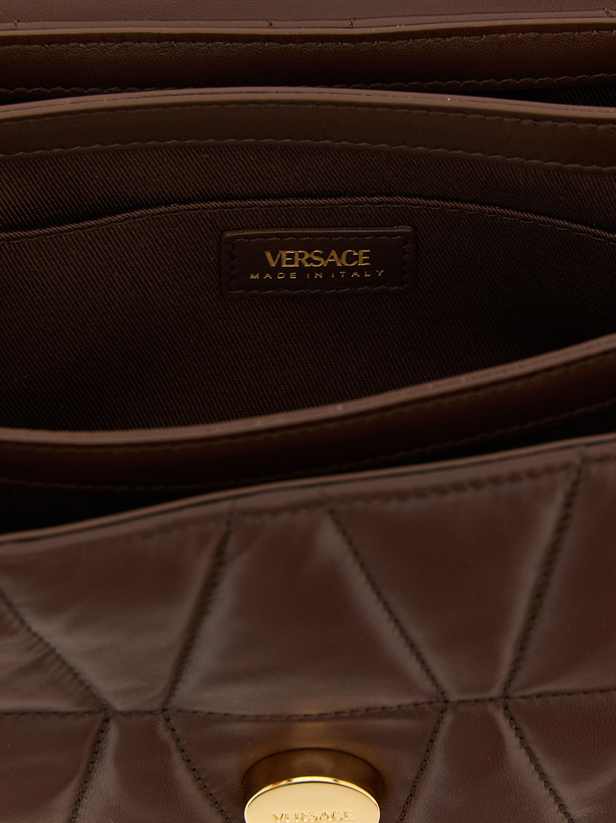 Schultertasche aus braunem Lammleder