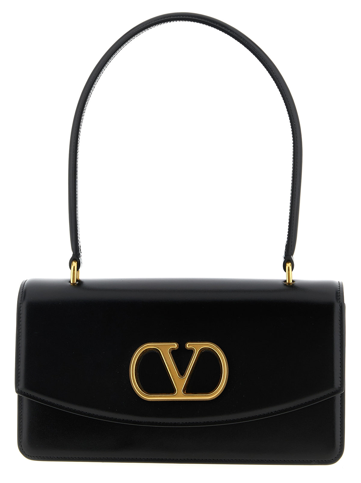 Black Calf Leather Shoulder Bag