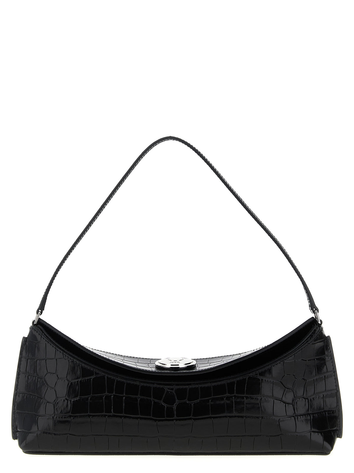 Black Calf Leather Shoulder Bag