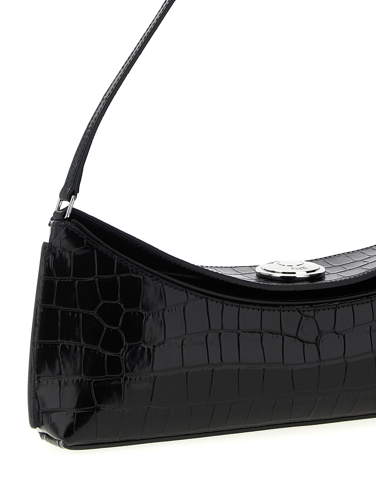 Black Calf Leather Shoulder Bag