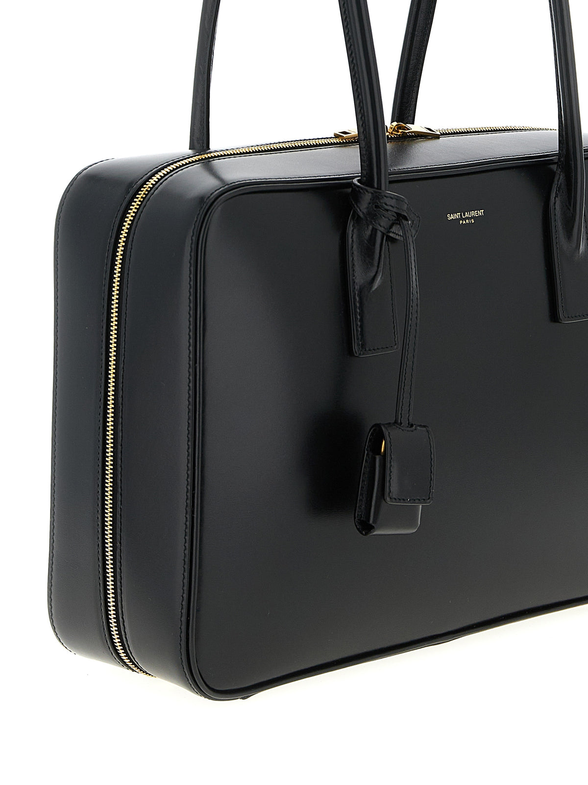 Schwarze Kalbsleder-Schultertasche