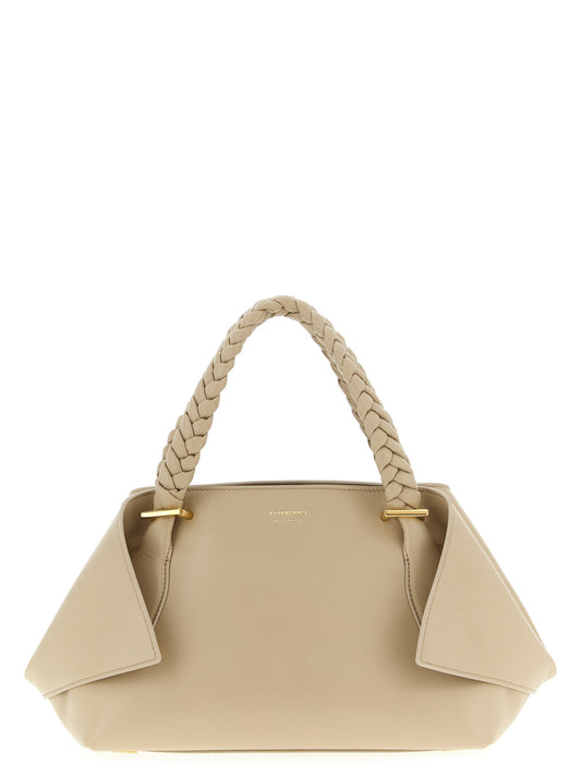 Gray calfskin handbag