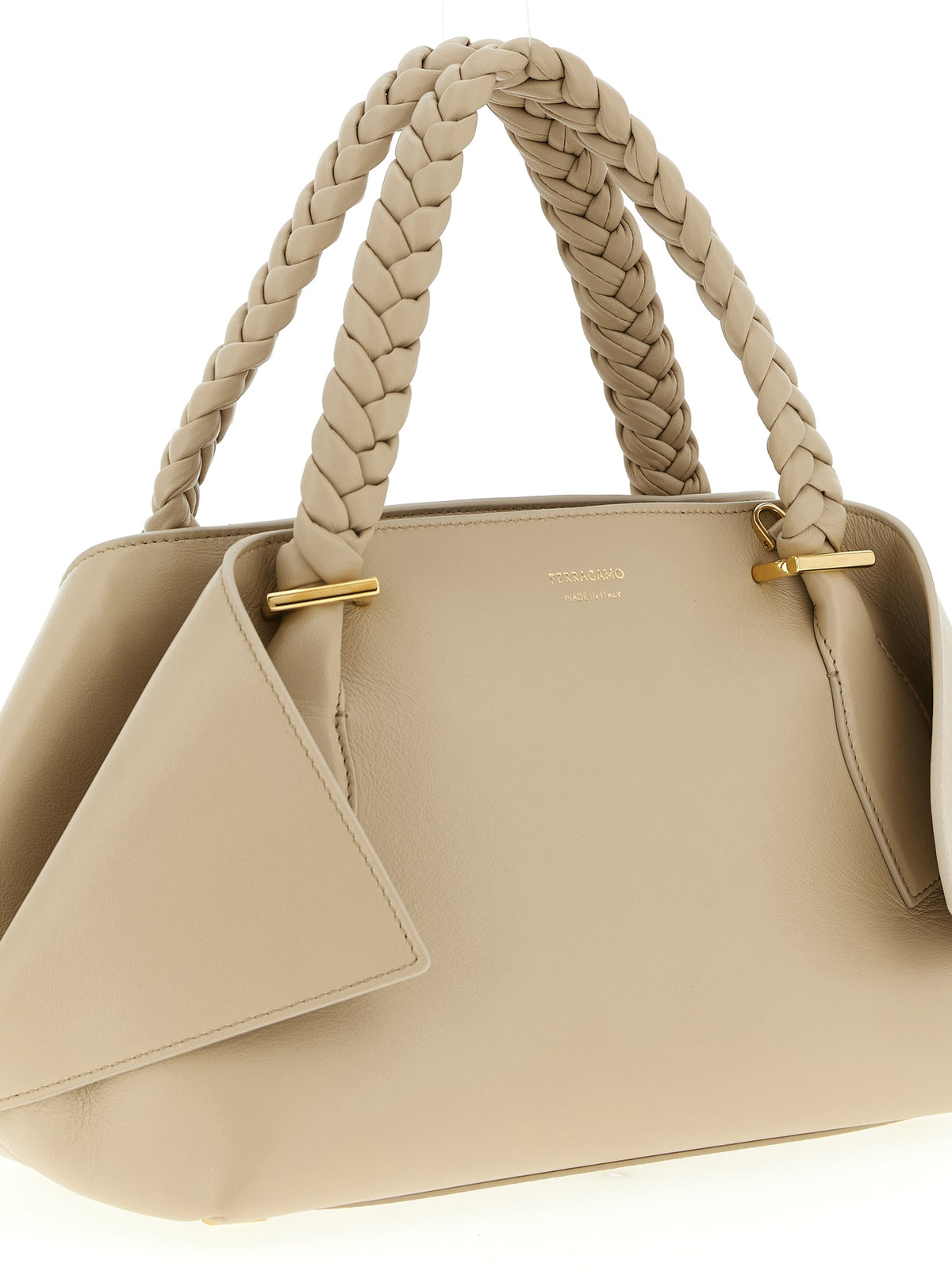 Gray calfskin handbag