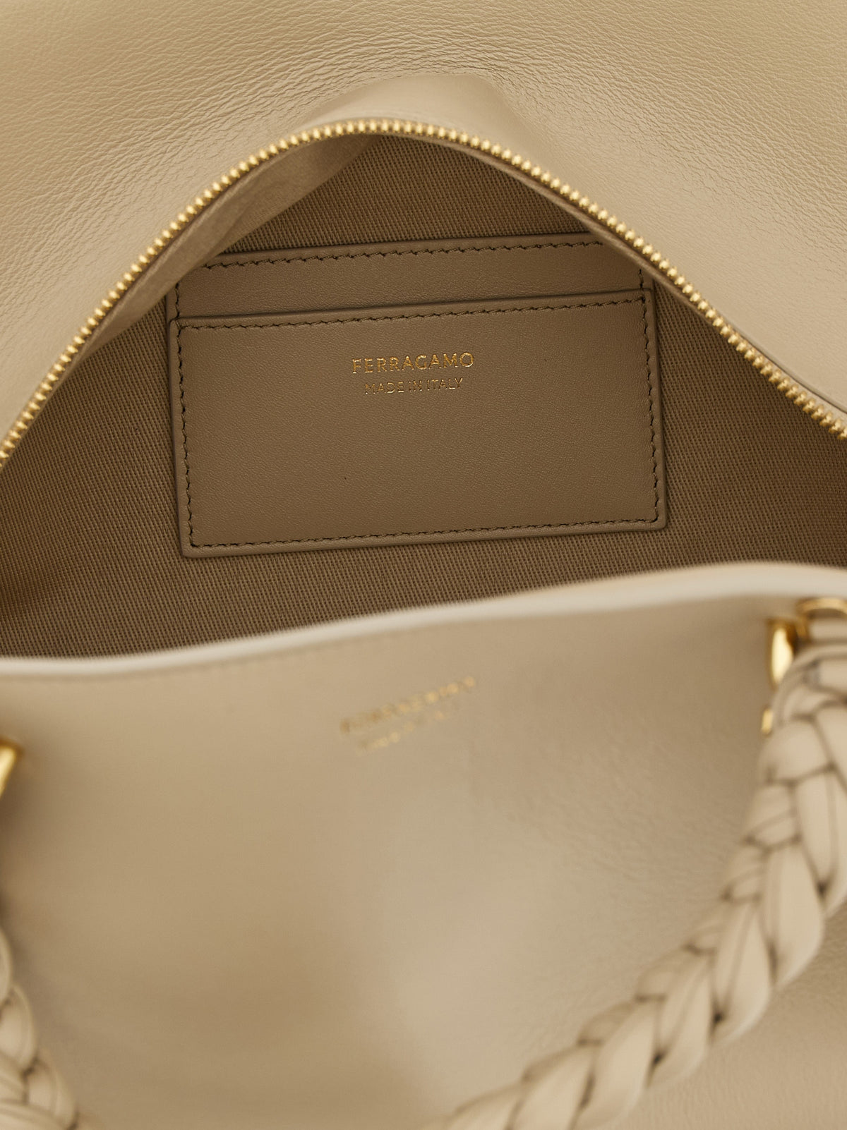Gray calfskin handbag