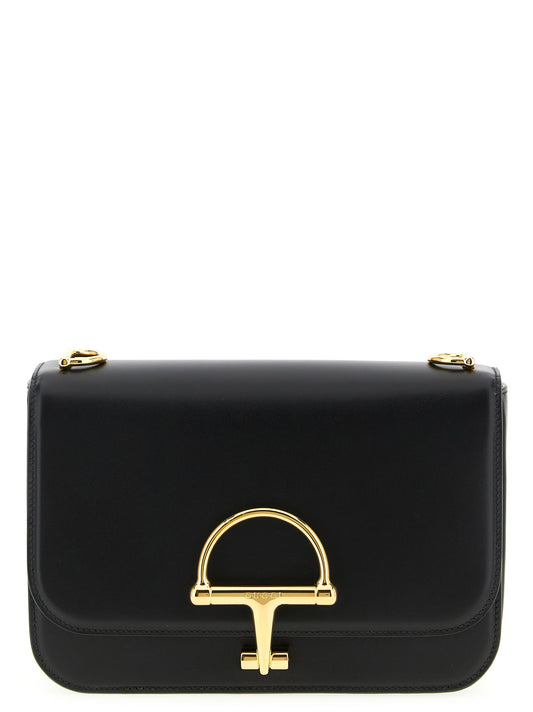 Black Calf Leather Shoulder Bag