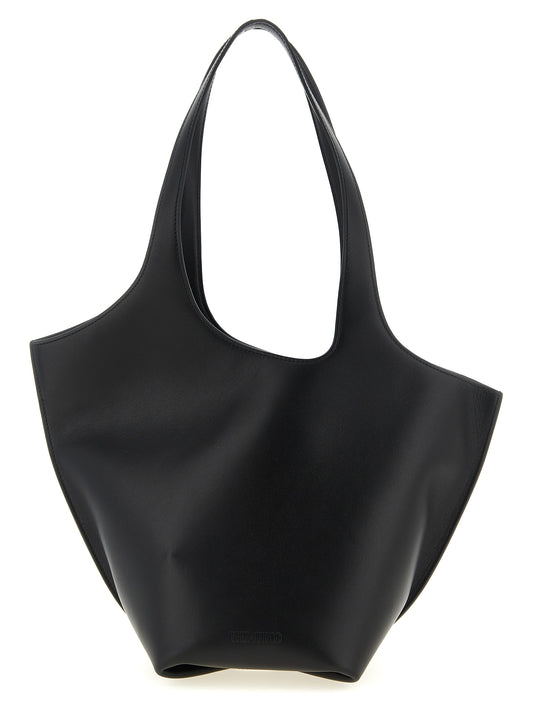 Schwarze Kalbsleder-Schultertasche