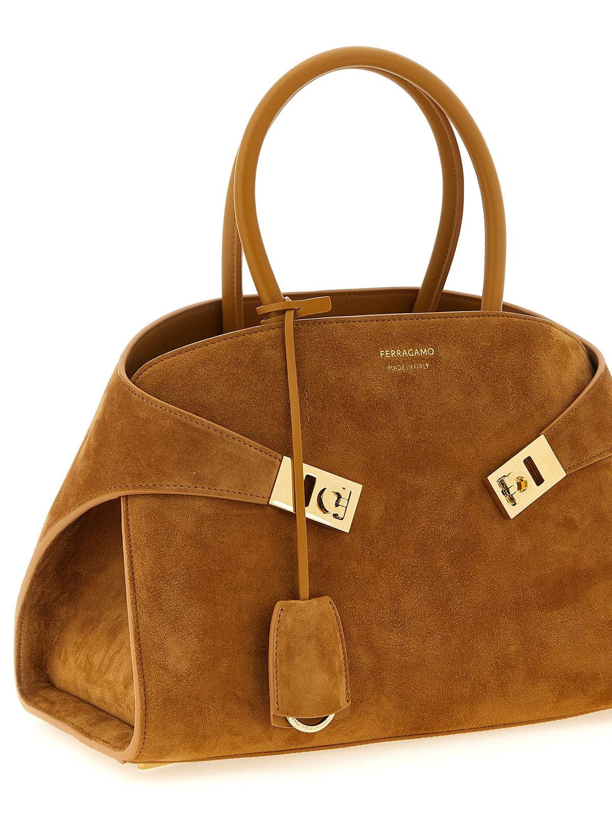 Beige Ziegenleder Handtasche