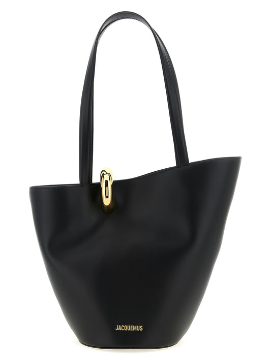 Schwarze Schultertasche aus Rindsleder