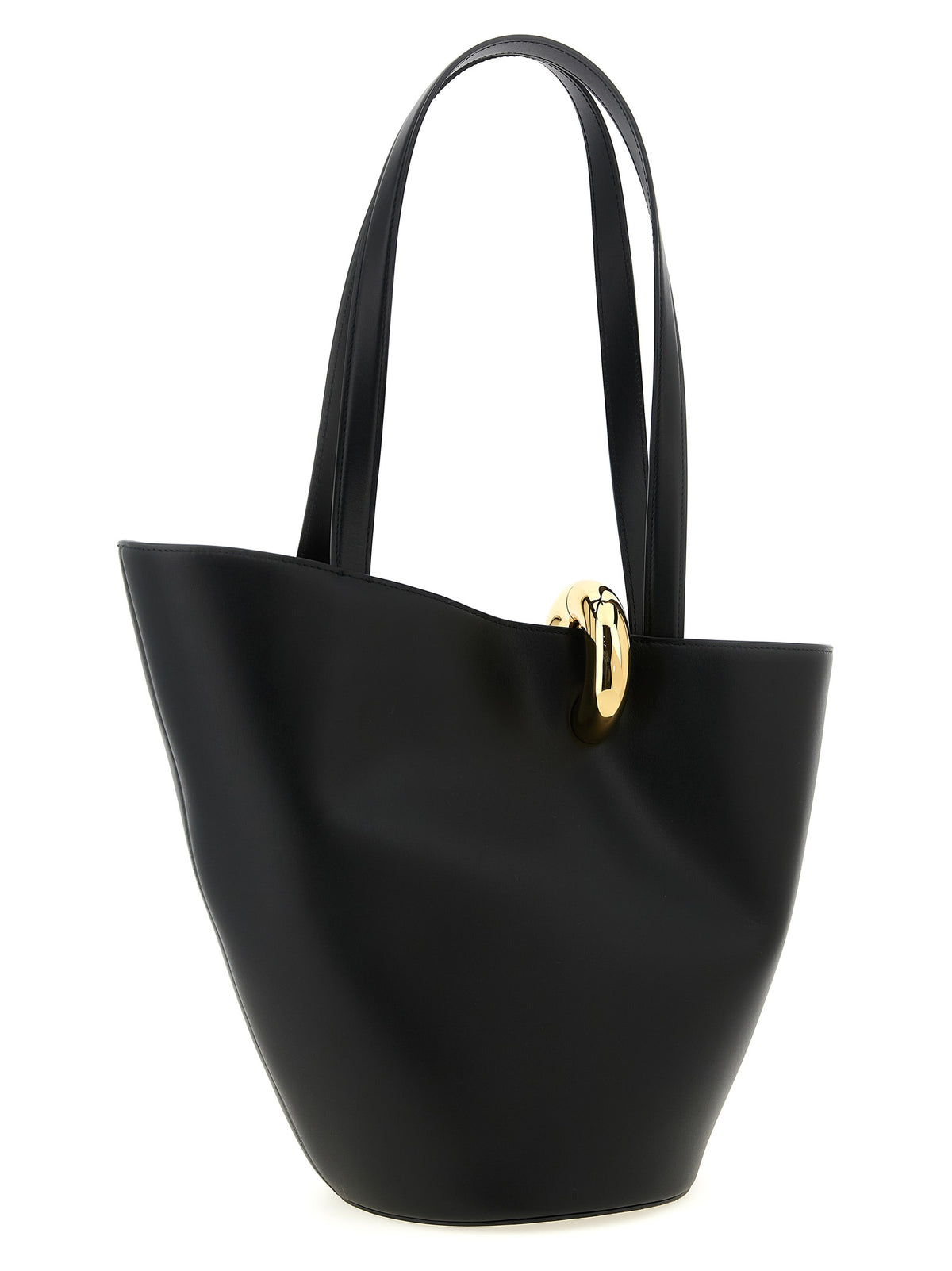 Schwarze Schultertasche aus Rindsleder