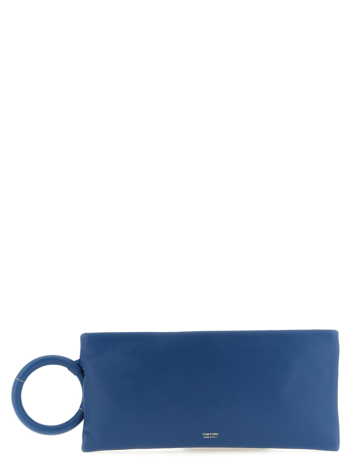 Blaue Clutch aus Lammleder