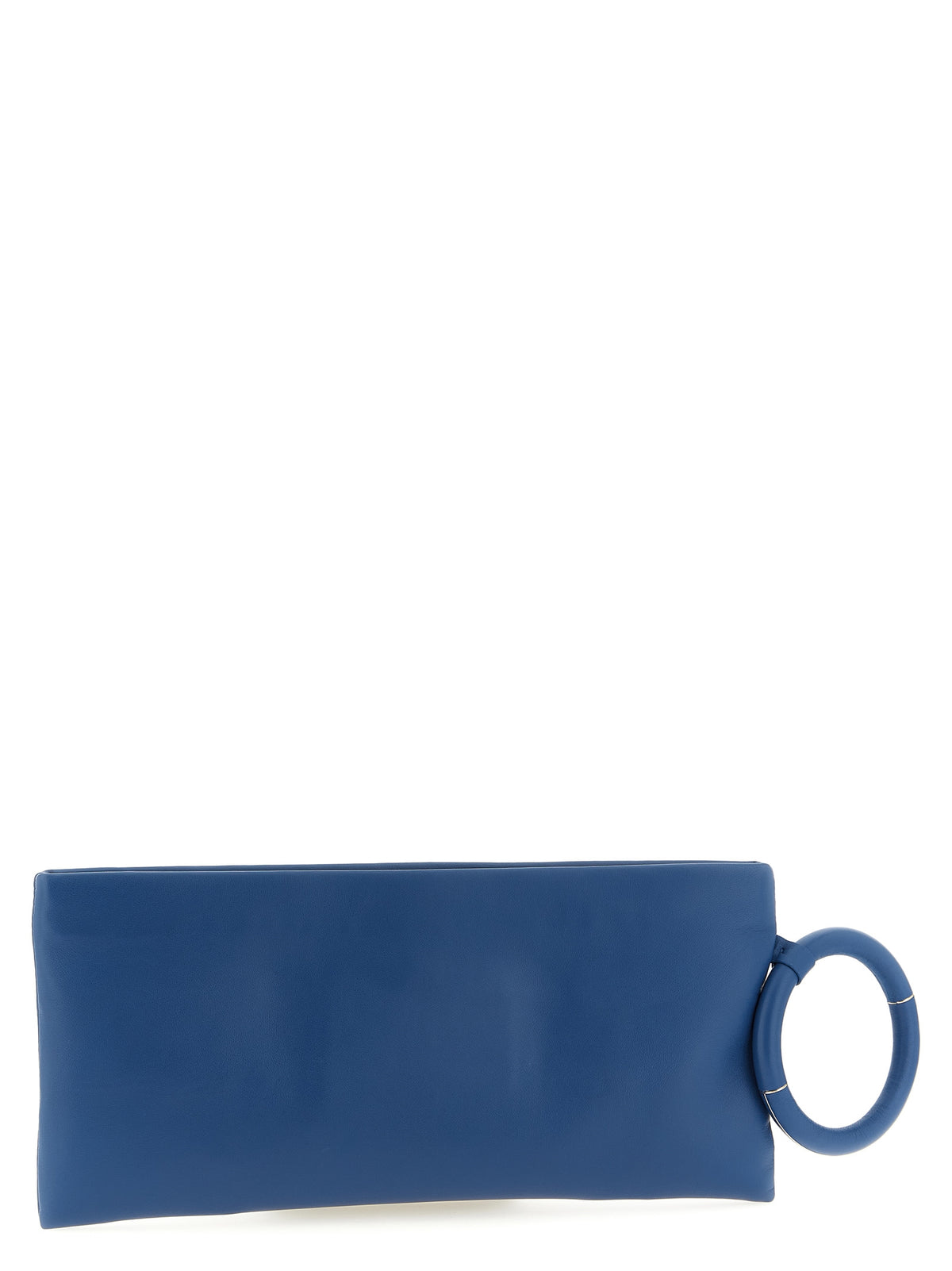 Blaue Clutch aus Lammleder