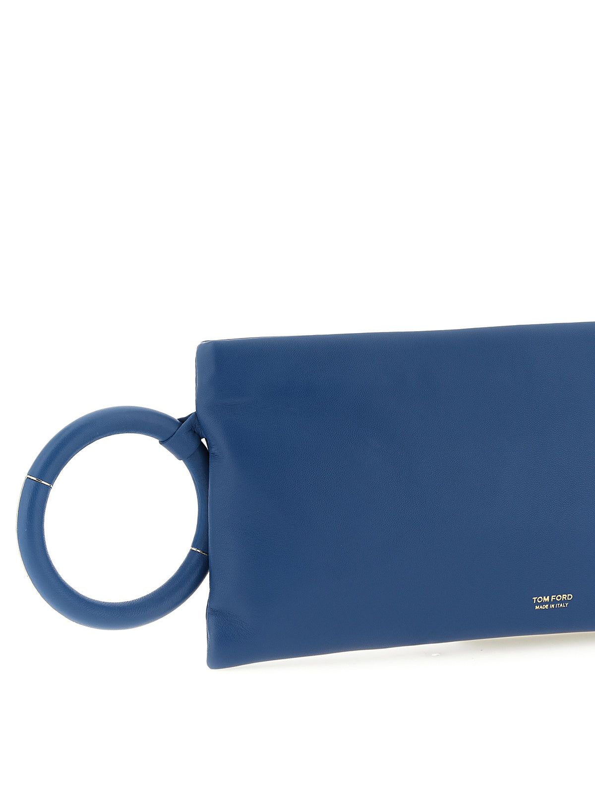 Blaue Clutch aus Lammleder