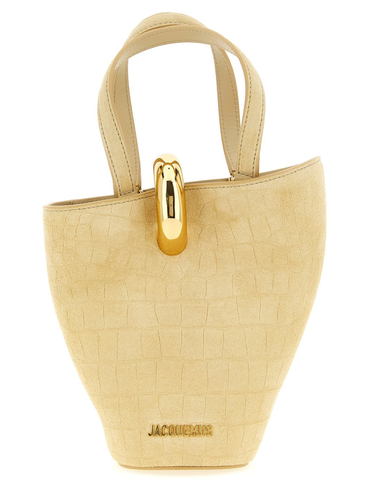 Beige Kalbsleder Handtasche