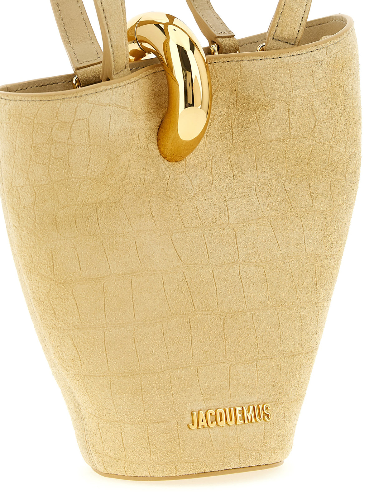 Beige Kalbsleder Handtasche