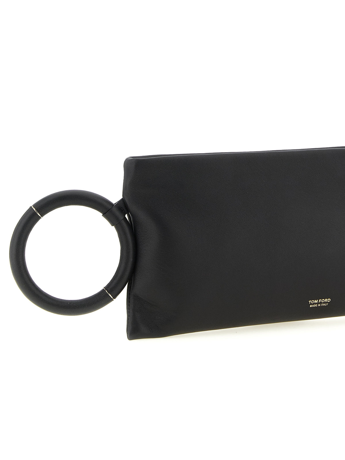 Schwarze Lammleder-Clutch