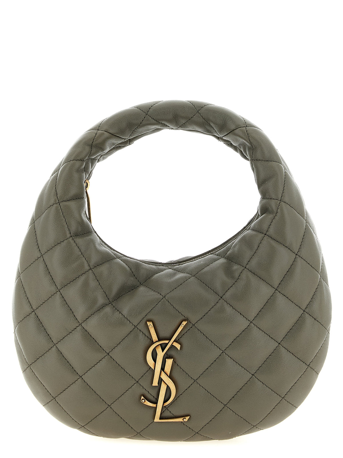 Graue Lammleder-Handtasche