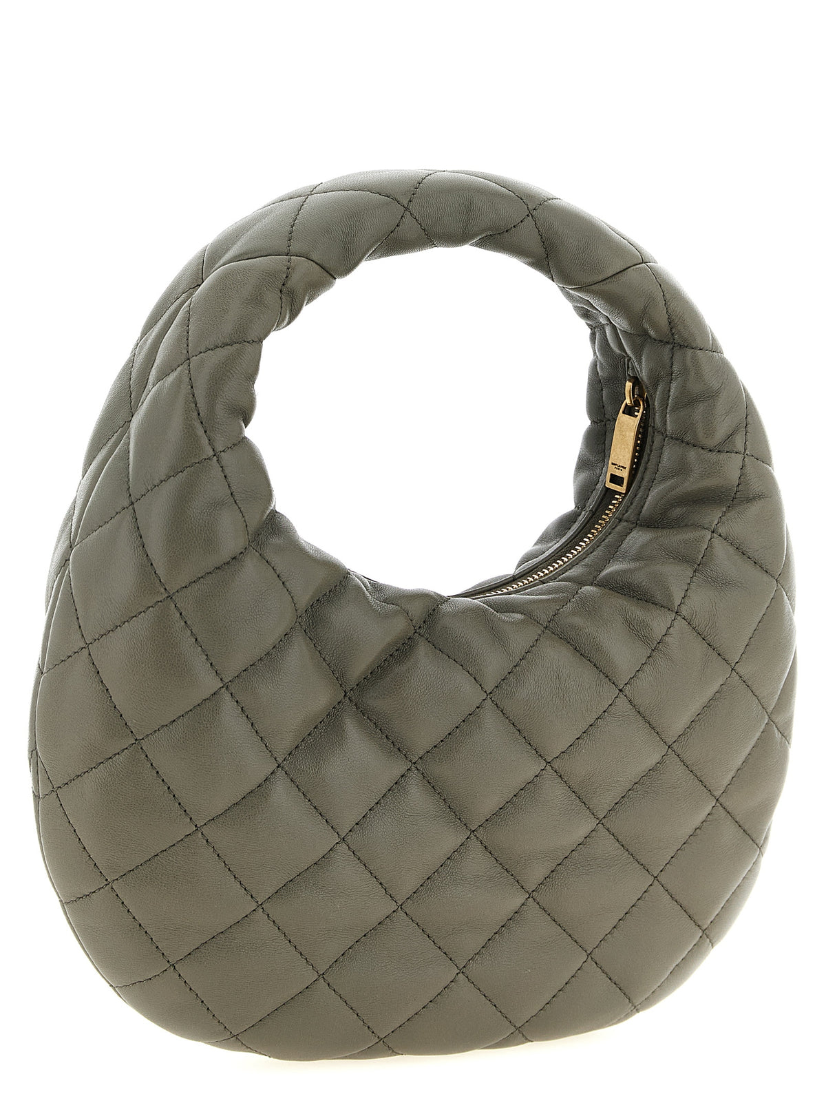 Graue Lammleder-Handtasche