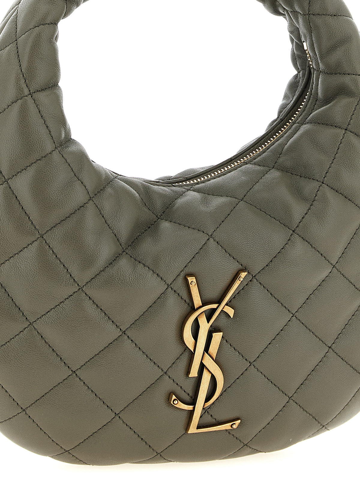 Graue Lammleder-Handtasche